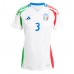 Camiseta Italia Federico Dimarco #3 Segunda Equipación Replica Eurocopa 2024 para mujer mangas cortas